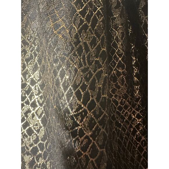 Urban Outfitters Snakeskin Black Gold Small Petite Ruffle Homecoming Dress - Picture 4 of 8